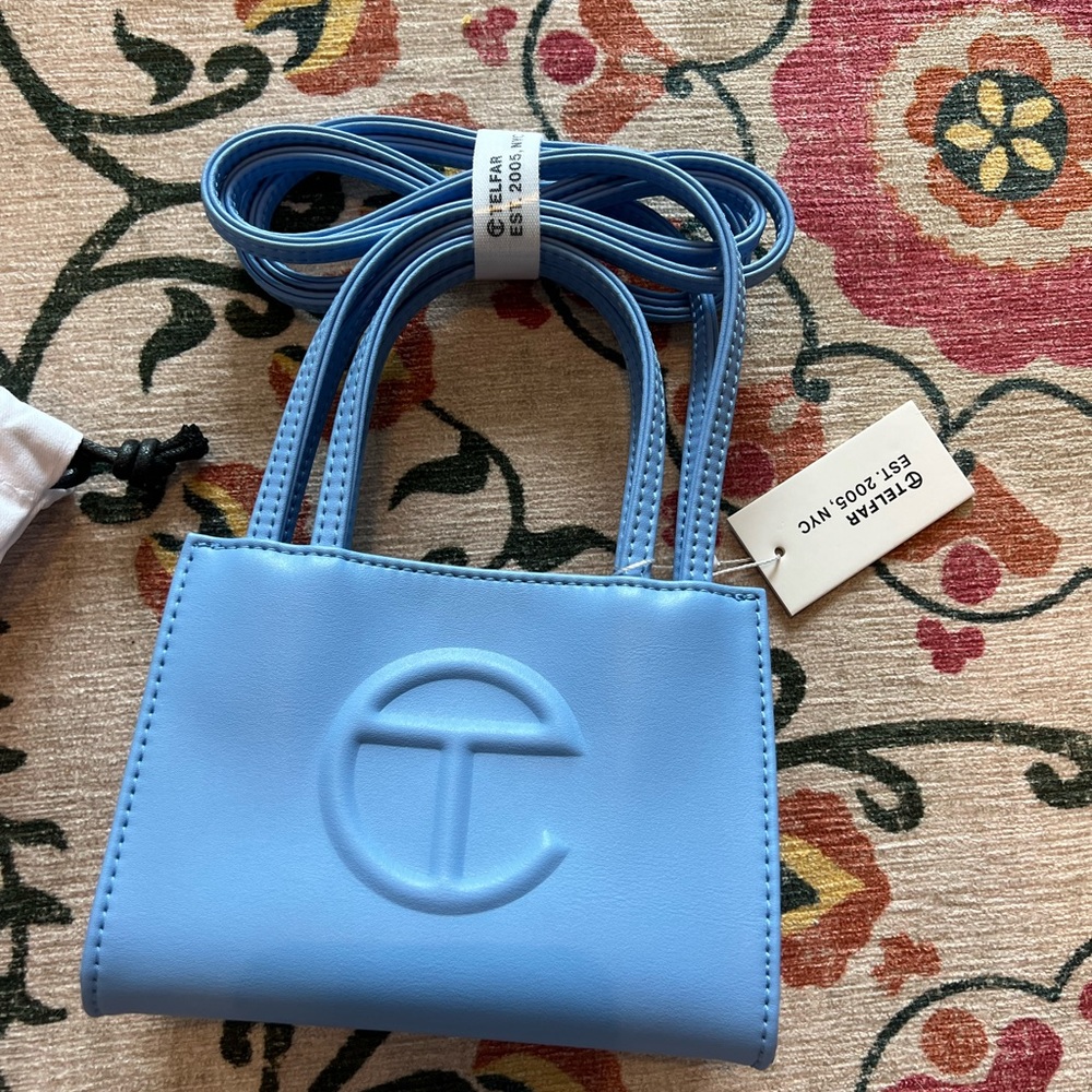 NWT AUTHENTIC Telfar Small Shopping Bag Cerulean Blue with dust bag